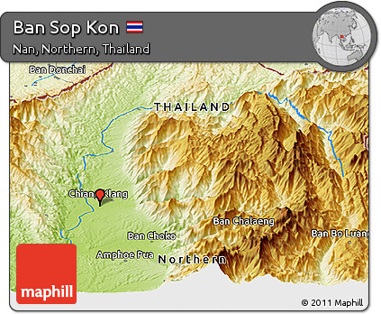 Physical Panoramic Map of Ban Sop Kon