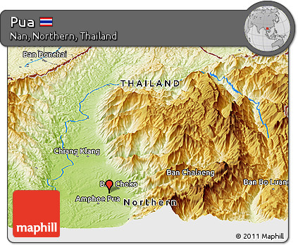 Physical Panoramic Map of Pua