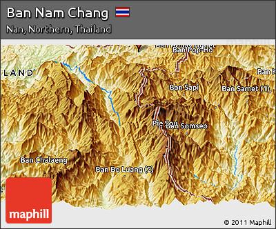Physical Panoramic Map of Ban Nam Chang