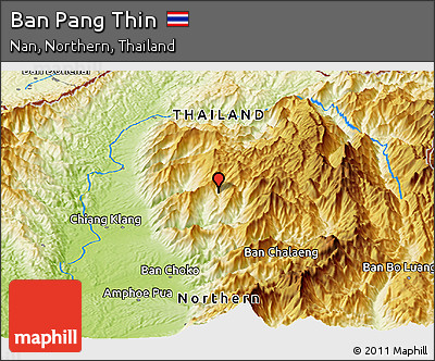 Physical Panoramic Map of Ban Pang Thin