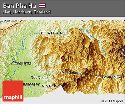 Physical Panoramic Map of Ban Pha Hu