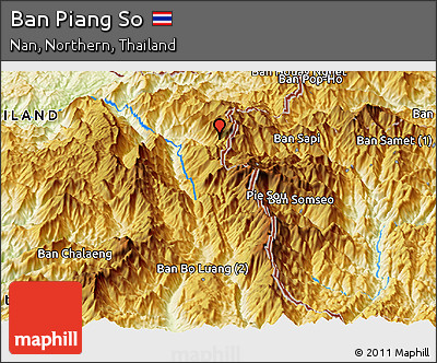 Physical Panoramic Map of Ban Piang So