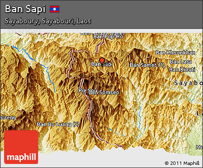Physical Panoramic Map of Ban Sapi