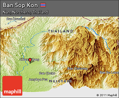 Physical Panoramic Map of Ban Sop Kon