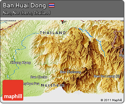 Physical Panoramic Map of Ban Huai Dong