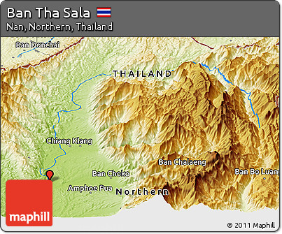 Physical Panoramic Map of Ban Tha Sala
