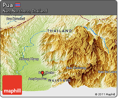 Physical Panoramic Map of Pua