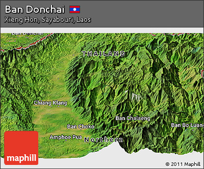 Satellite Panoramic Map of Ban Donchai