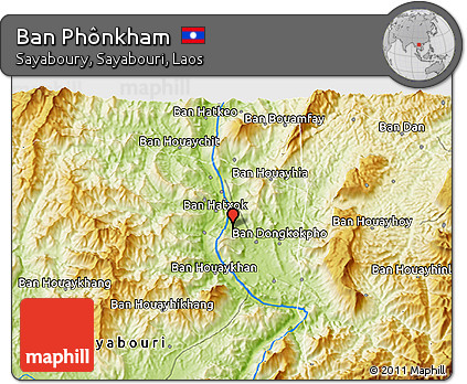 Physical 3D Map of Ban Phônkham