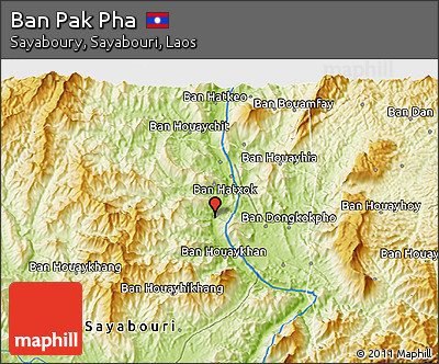 Physical 3D Map of Ban Pak Pha