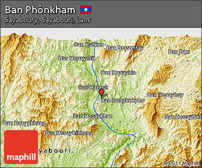 Physical 3D Map of Ban Phônkham