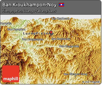 Physical 3D Map of Ban Kioukhampon-Noy