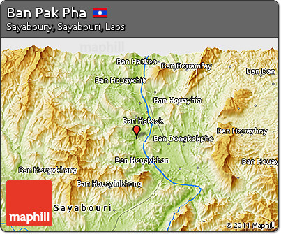 Physical 3D Map of Ban Pak Pha
