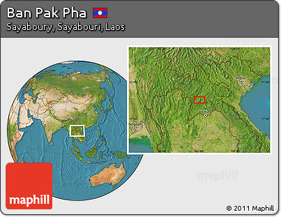 Satellite Location Map of Ban Pak Pha