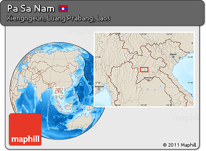 Shaded Relief Location Map of Pa Sa Nam