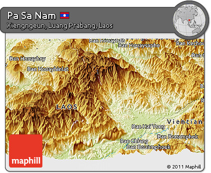 Physical Panoramic Map of Pa Sa Nam