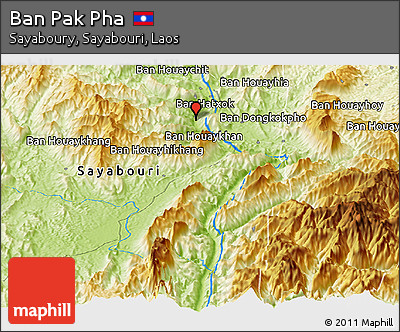Physical Panoramic Map of Ban Pak Pha