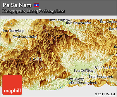 Physical Panoramic Map of Pa Sa Nam