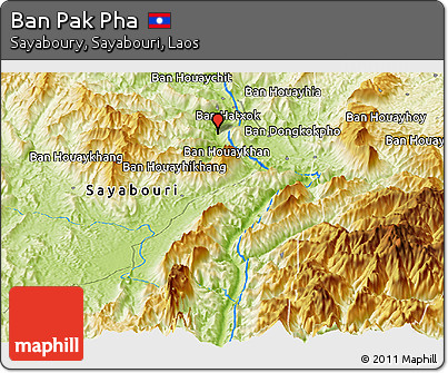 Physical Panoramic Map of Ban Pak Pha