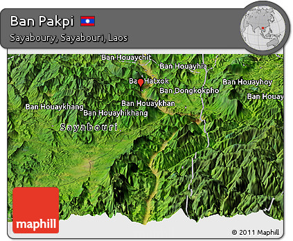 Satellite Panoramic Map of Ban Pakpi