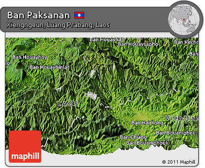 Satellite Panoramic Map of Ban Paksanan