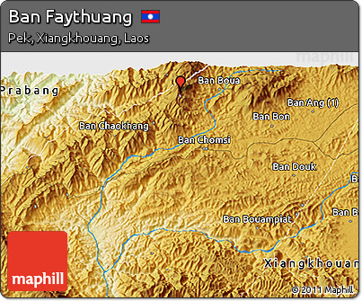 Physical 3D Map of Ban Faythuang