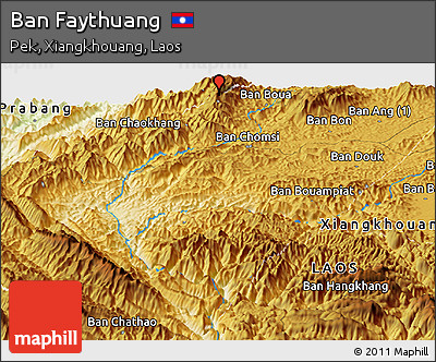 Physical Panoramic Map of Ban Faythuang