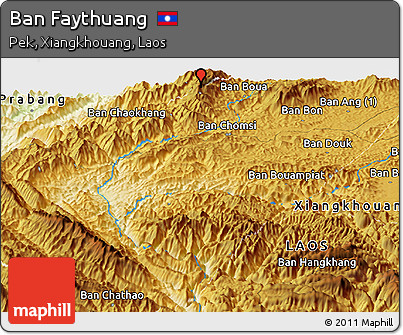 Physical Panoramic Map of Ban Faythuang