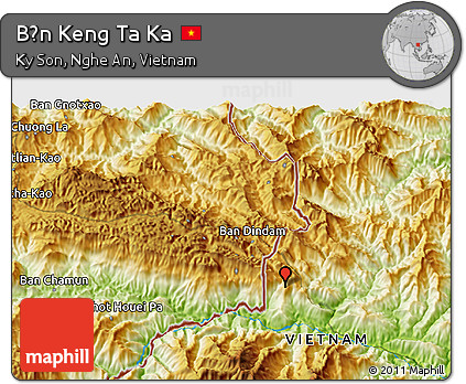 Physical 3D Map of Bản Keng Ta Ka