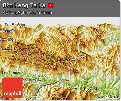 Physical 3D Map of Bản Keng Ta Ka