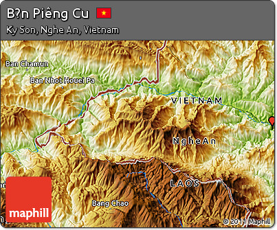 Physical 3D Map of Bản Piêng Cu