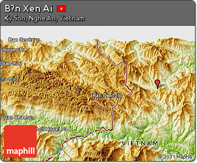 Physical 3D Map of Bản Xen Ai
