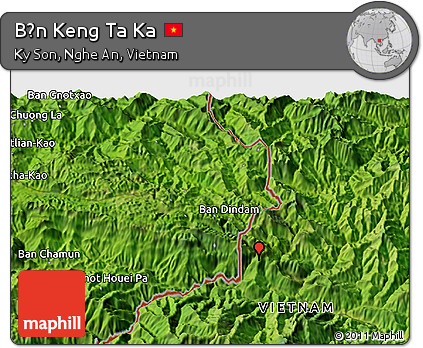 Satellite 3D Map of Bản Keng Ta Ka