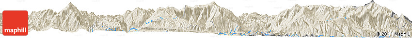 Shaded Relief Horizon Map of Ban Hang