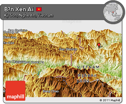 Physical Panoramic Map of Bản Xen Ai