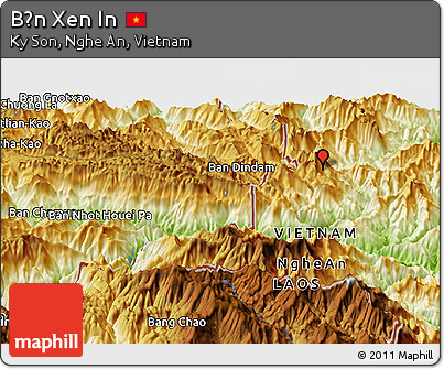 Physical Panoramic Map of Bản Xen In