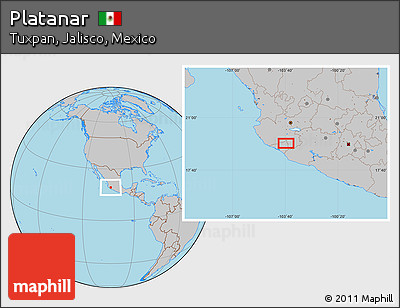 Gray Location Map of Platanar