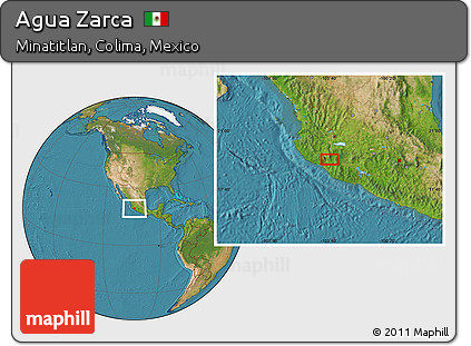 Satellite Location Map of Agua Zarca