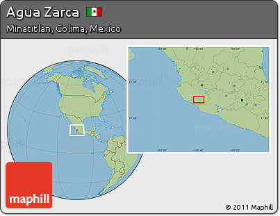 Savanna Style Location Map of Agua Zarca