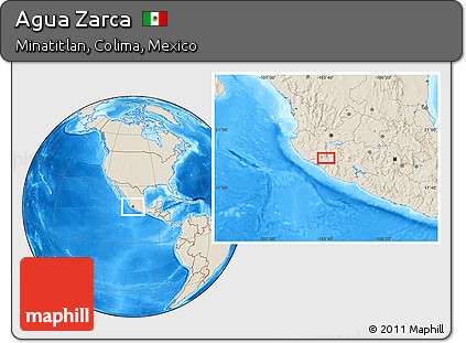 Shaded Relief Location Map of Agua Zarca