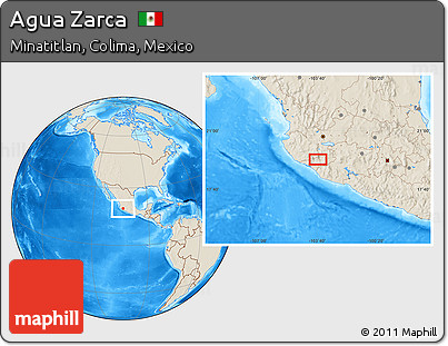 Shaded Relief Location Map of Agua Zarca