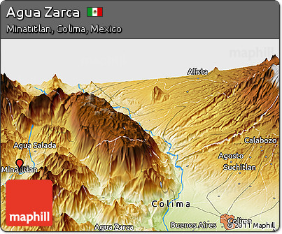 Physical Panoramic Map of Agua Zarca