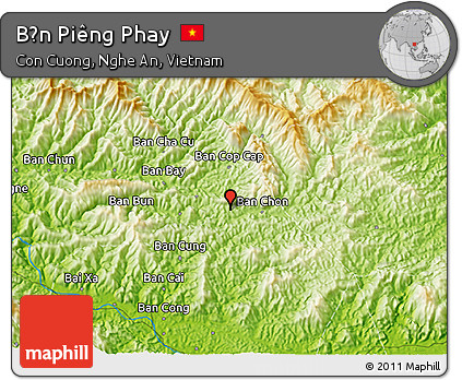 Physical 3D Map of Bản Piêng Phay