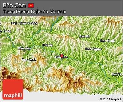 Physical 3D Map of Bản Can
