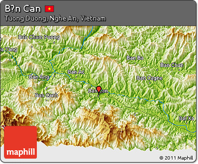 Physical 3D Map of Bản Can