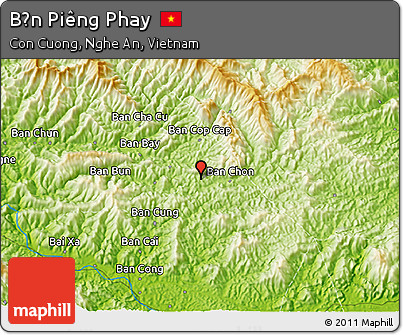 Physical 3D Map of Bản Piêng Phay