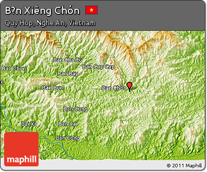 Physical 3D Map of Bản Xiêng Chón