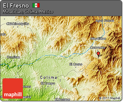Physical 3D Map of El Fresno