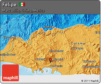 Political 3D Map of Felipe