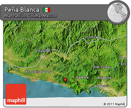 Satellite 3D Map of Peña Blanca